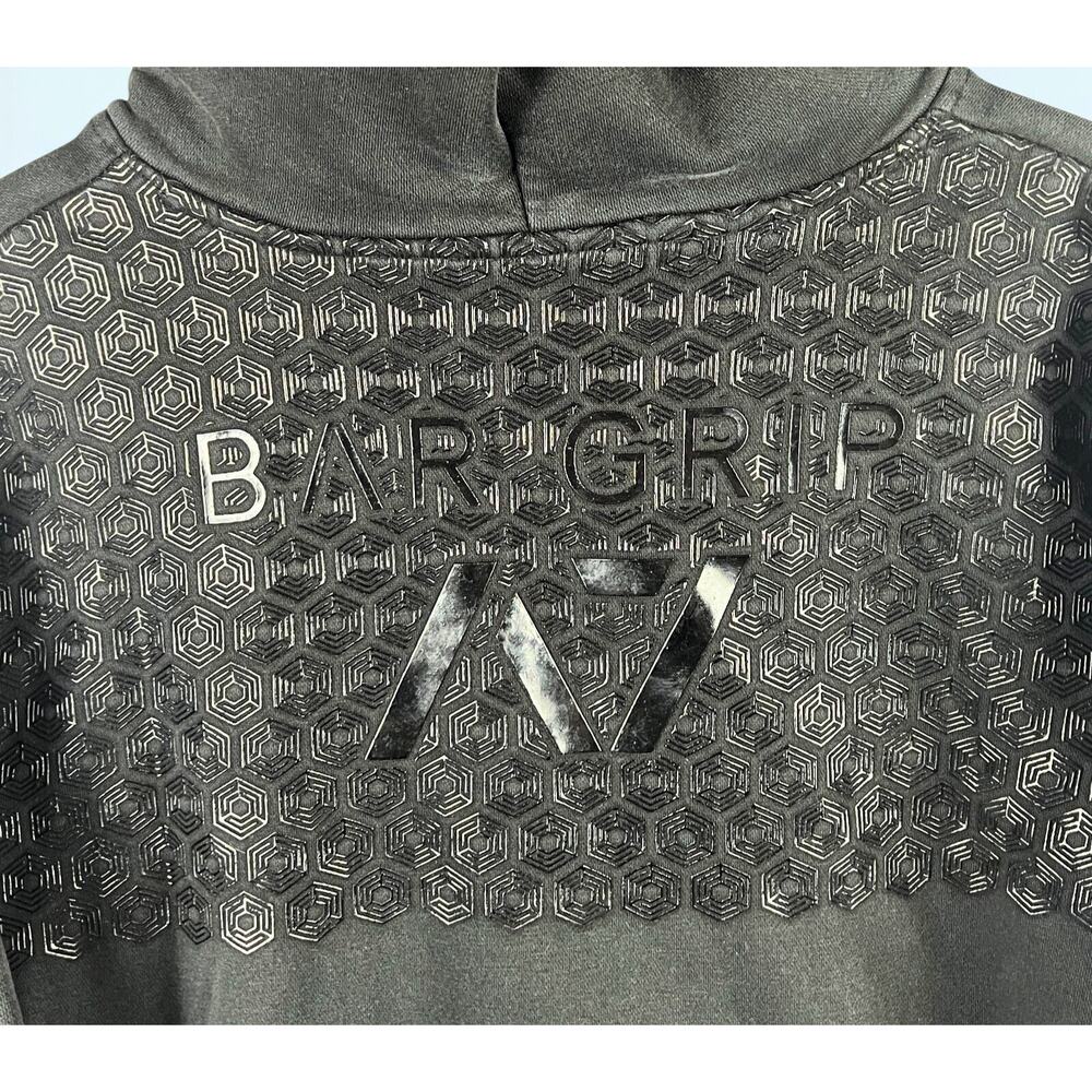 A7 Bar Grip Hoodie Men S Black Powerlifting Sweatshirt Textured Back Logo EUC - Picture 5 of 9